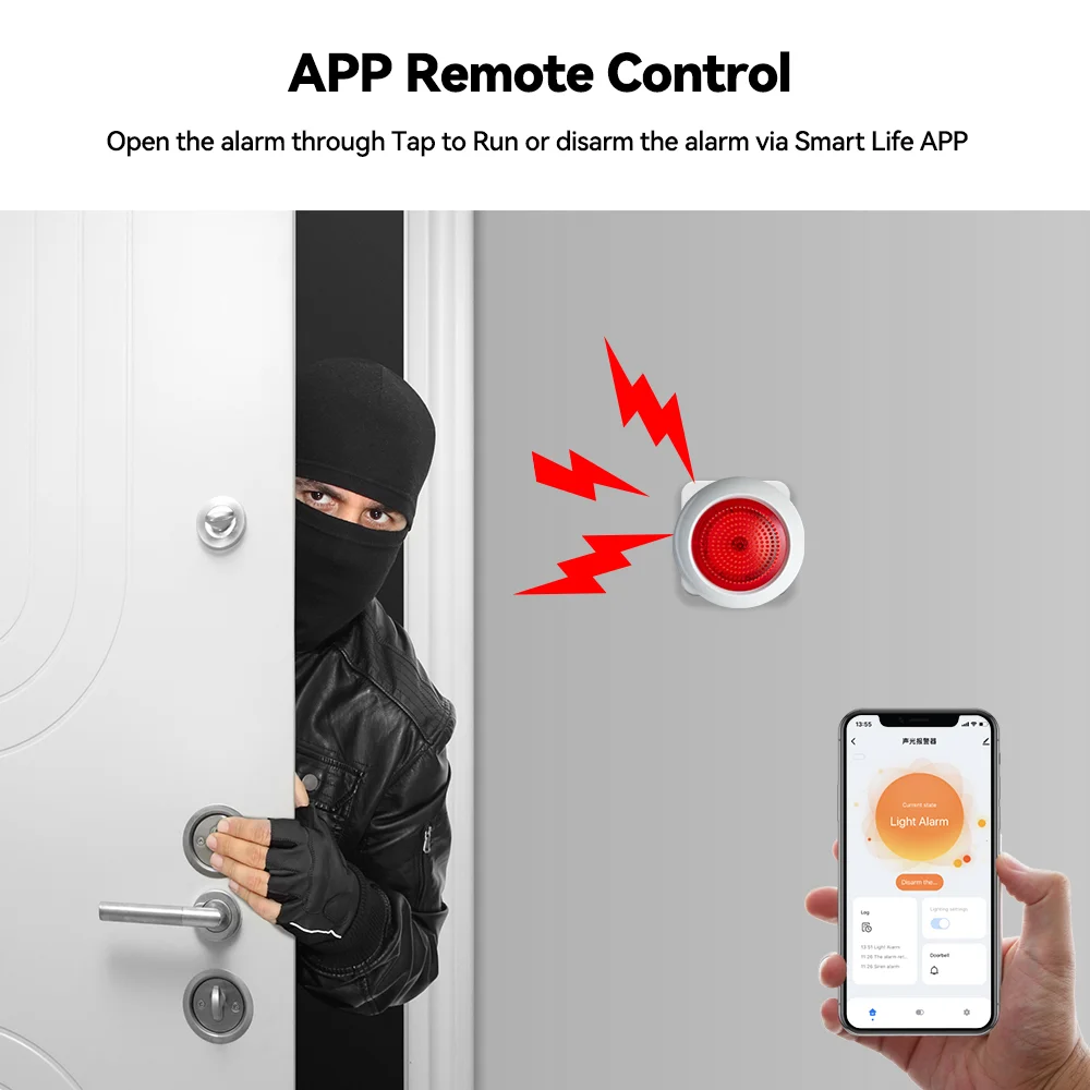 IAlarm Tuya Zigbee3.0 Thông Minh Âm Thanh Flash Cắm Chơi Không Dây Lớn Tiếng Còi Hú Còi Liên Kết Hệ Thống Báo Động