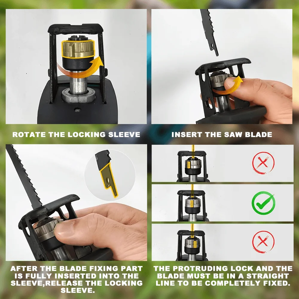 Cordless Brushless Reciprocating Saw Adjustable Speed Wood Metal Pipe Cutting Power Tool for Makita 18V Battery(No Battery)