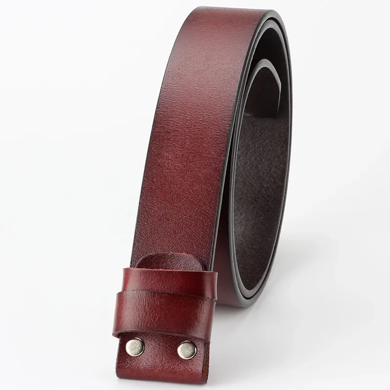 Cinturón de cuero de vaca genuino para hombre sin hebilla accesorios de cinturón DIY 3,8 cm
