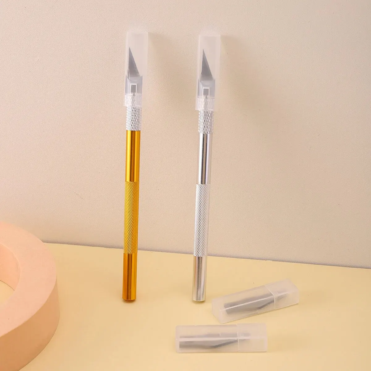 Kit de Scalpel D.lique Antidérapant, Gravure, 1 Couteau Carapté, Artisanat Anderical, Hobby, Document Or/Argent, Aluminium A, 12 Pièces/Ensemble