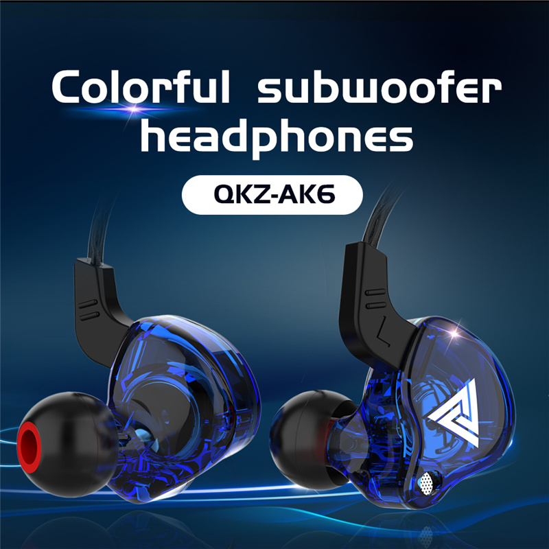 QKZ-AK6 Cobre Motorista HiFi Fone De Ouvido Com Fio, 3.5mm, Corrida Esporte Headphone, Fone De Ouvido Estéreo Baixo, Música Earbuds com Microfone, Original