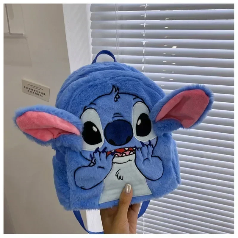Disney zaino in peluche cucito di alta qualità cartone animato moda 3D mini zaino da donna borsa da scuola per bambini carina di grande capacità