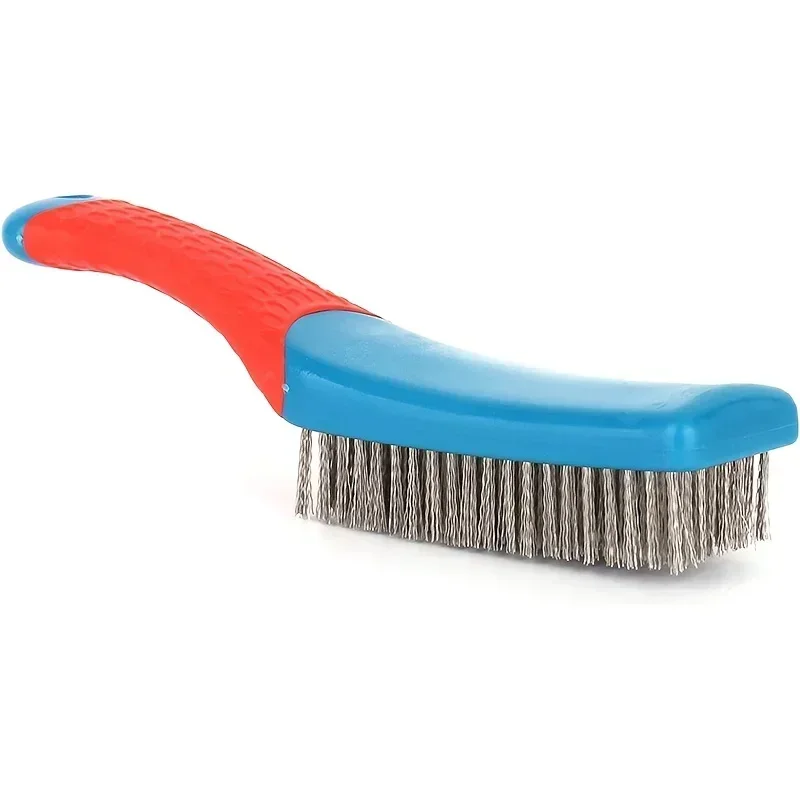 Spazzola metallica in acciaio inossidabile resistente con comoda impugnatura in plastica: perfetta per rimuovere ruggine, scorie di saldatura, sporco e vernice