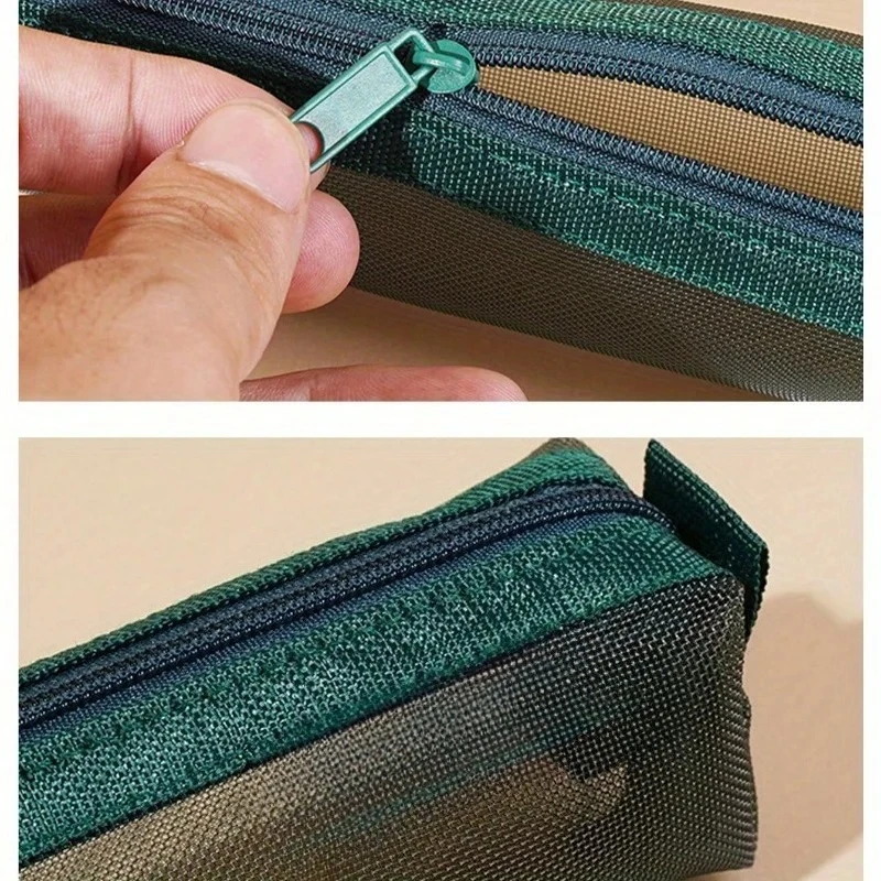 1pc astuccio in rete custodia per esami astuccio portatile astuccio multifunzionale quadrato per cancelleria astuccio per matite materiale scolastico