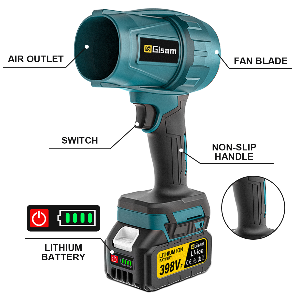 200 mt/s Bürstenlosen Turbo Elektrische Gebläse Turbo Jet Fan Heftigen Gebläse Auto Trockner Handheld Staub Blasen Werkzeug für Makita 18 V Batterie