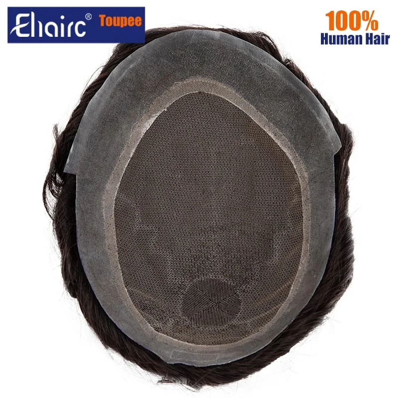 Austrália venda-prótese de cabelo masculino peruca de renda e plutônio respirável peruca masculina 6 "perucas para homens natural linha fina perucas masculinas
