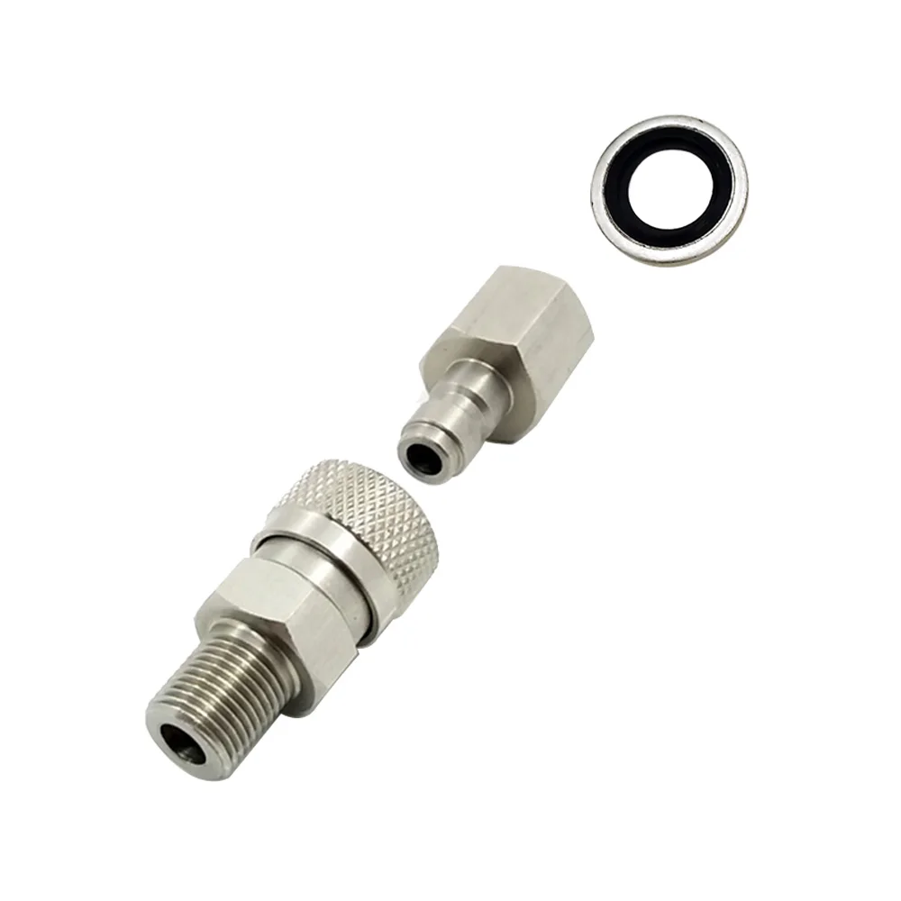 SS Quick Connect Disconnect Coupler 8mm Quick Release Kit 1/8BSPP G1/8 For Air Filling Charging High Pressure Stainless Steel