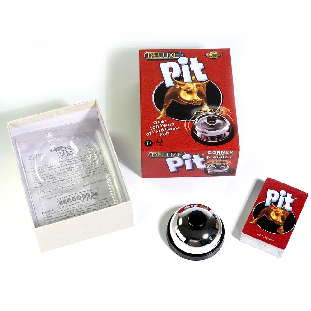 The Pit Game Deluxe pour les 7 ans et plus, jeu de société, contient 74 cartes tonifiées, cloche et règles