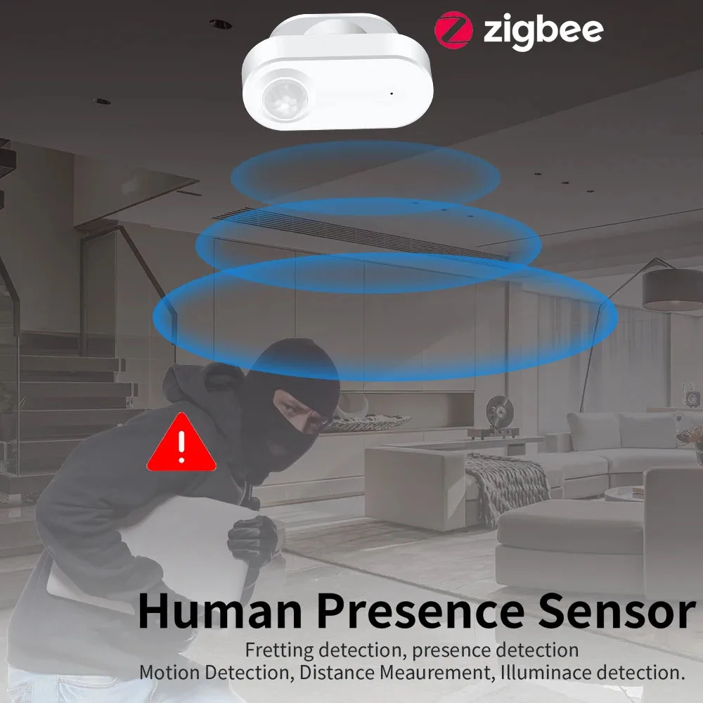 Zigbee présence humaine + capteur de détection de mouvement PIR détecteur de luminance fonctionnant sur batterie prise en charge Zigbee2mqtt Assistant domestique