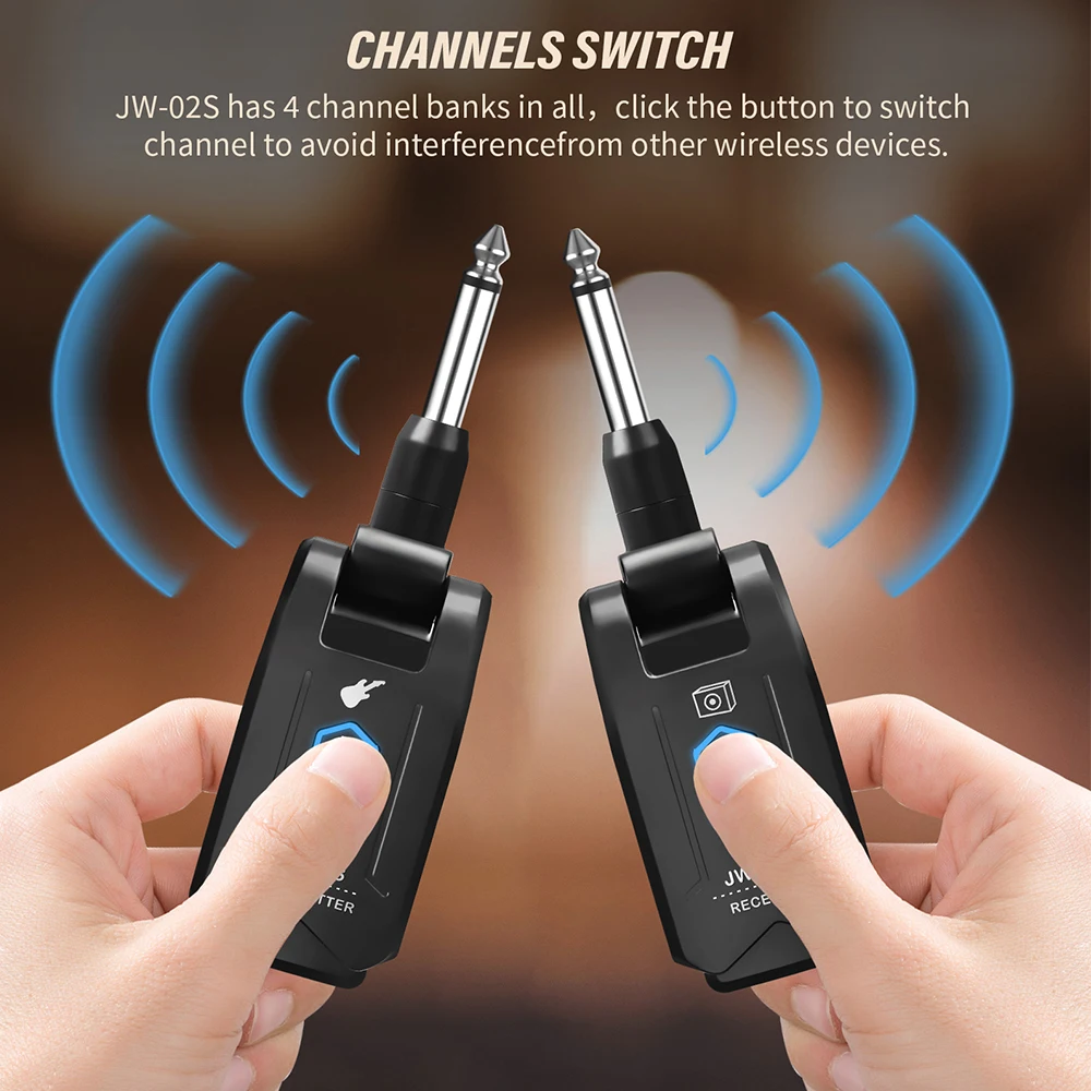 JOYO JW-02S Wireless Guitar System 5.8Ghz High Frequency ISM Band Wireless Guitar Transmitter Receiver for Electric Guitar Bass