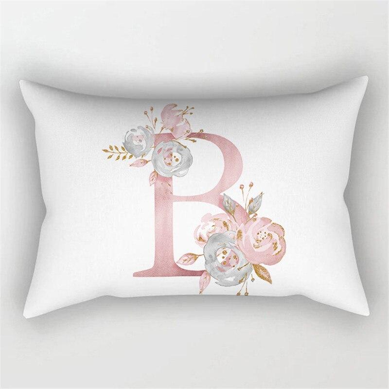 Hồng Chữ Đệm 30X50 Polyester Áo Gối Sofa Đệm Trang Trí Ném Gối Bao Da Trang Trí Nhà Pillowcover