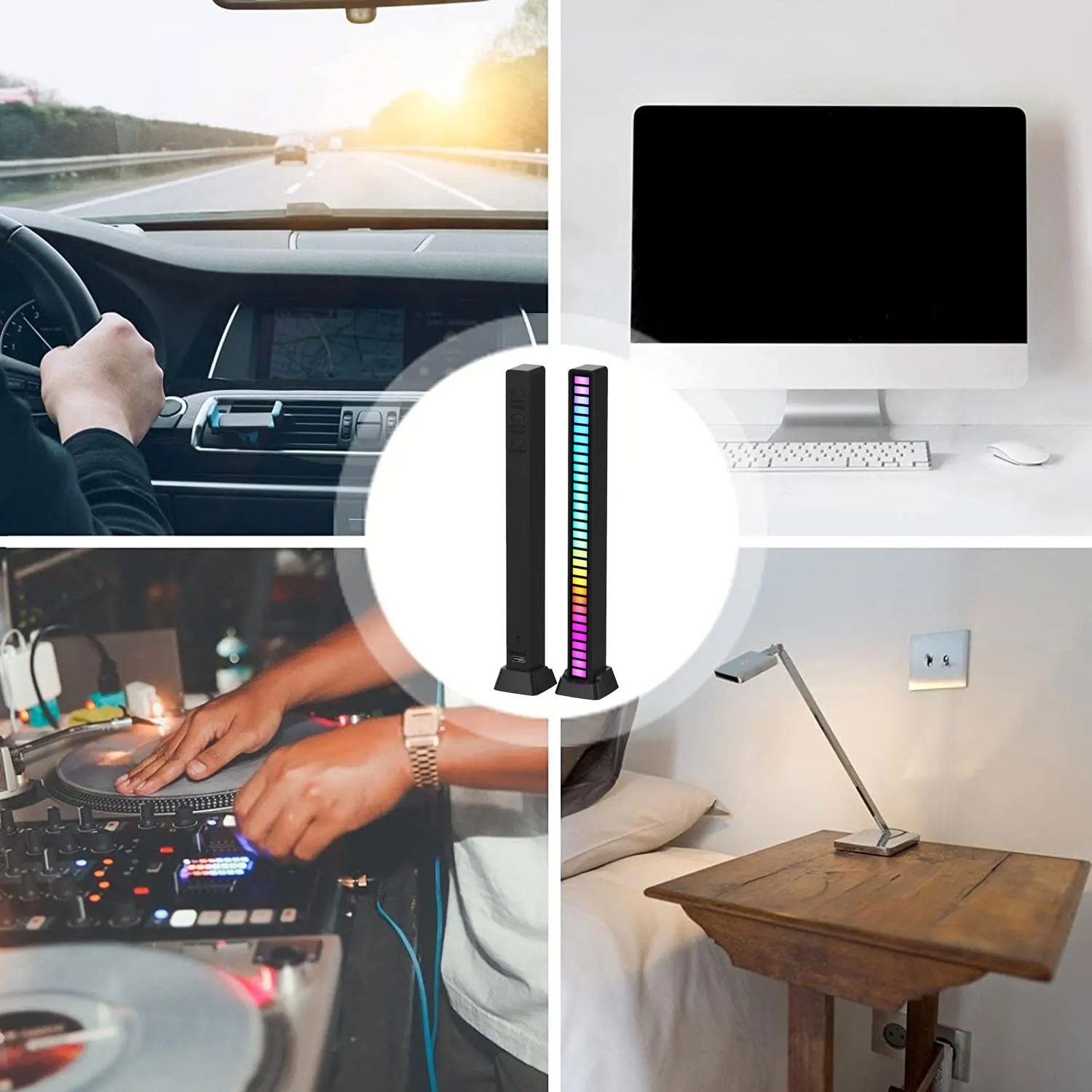 Smart RGB Symphony control de sonido LED Luz de música ritmo ambiente lámpara de recogida con control de aplicaciones para TV computar juegos Decoración de escritorio