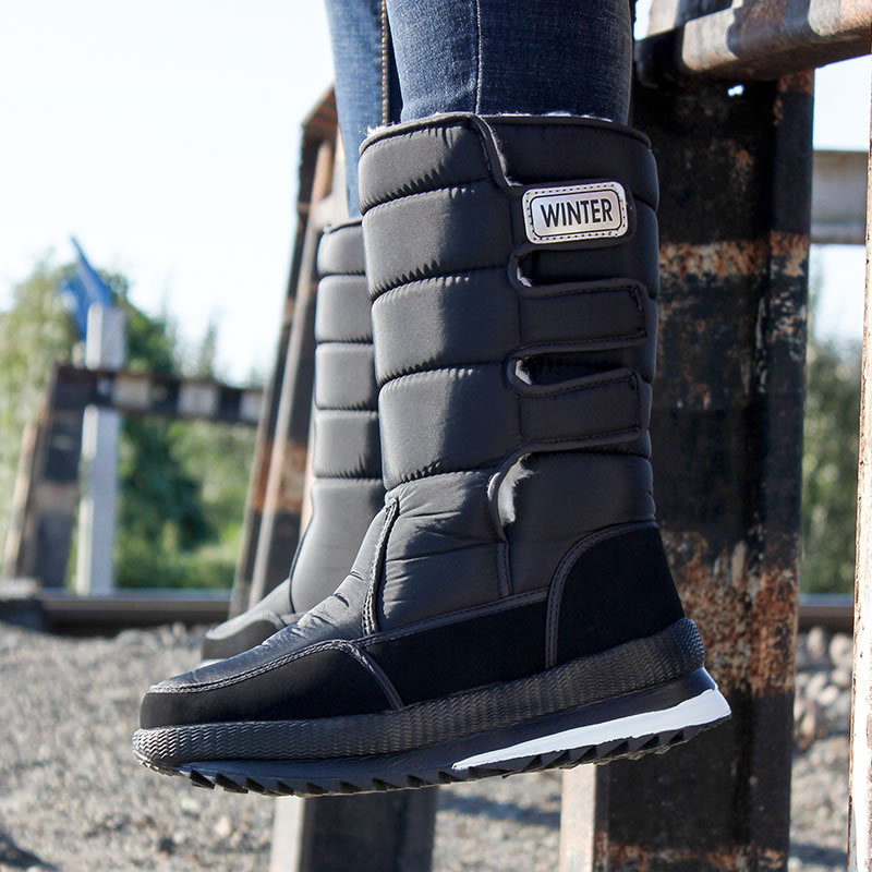 Herrenstiefel -40 °   Warme Mid-kalb Schnee Stiefel Männer Winter Schuhe Verdicken Plüsch Komfort Nicht-slip Plattform Booties Plus Größe Mann Schuhe