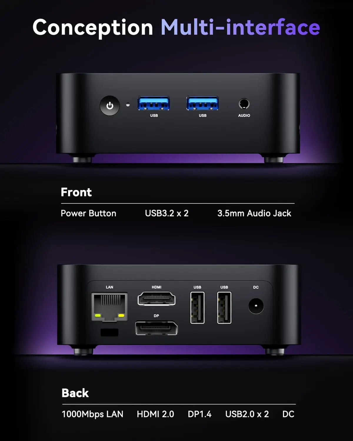 ACEMAGICIAN V1 Mini PC 12th Gen Alder Lake N97 Mini PC 16GB DDR4 512GB M.2 SSD Mini komputer z W11 Pro RJ45 4K HDMI+DP WiFi 5