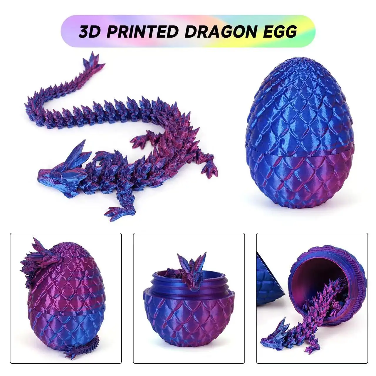 22 センチメートル 3D プリントドラゴン 8.5 センチメートルドラゴンの卵中国祭りドラゴン置物クリスタル卵おかしいホームオフィスクールな装飾装飾