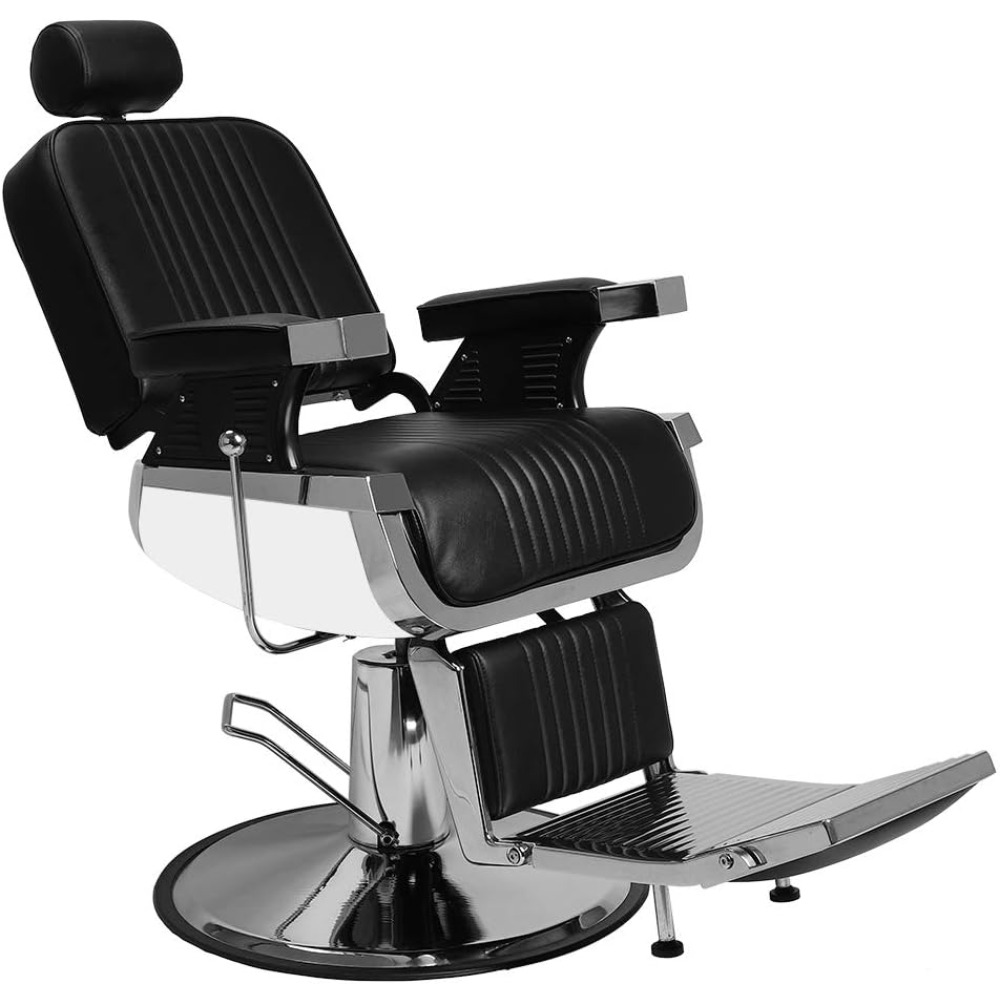 Barber Chairs.Heavy Duty Reclining Barber Chair with Headrest & Supports up to 500lbs & 360 Degrees Rolling Swivel, Professional