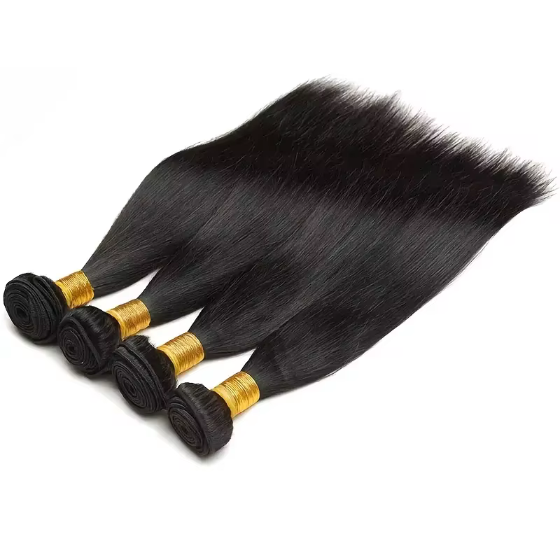 12a pacotes de cabelo humano reto brasileiro negócio 100% extensões de cabelo humano virgem não processado cor natural 1/3/4 pacotes à venda