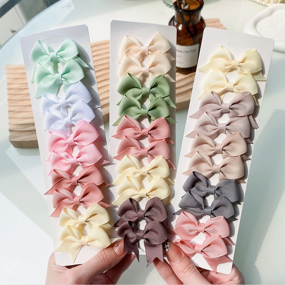 10 ชิ้น/เซ็ตใหม่น่ารักริบบิ้น Bowknot คลิปผมสําหรับเด็กทารก Handmade Bows Hairpin Barrettes Headwear เด็กอุปกรณ์เสริมผม
