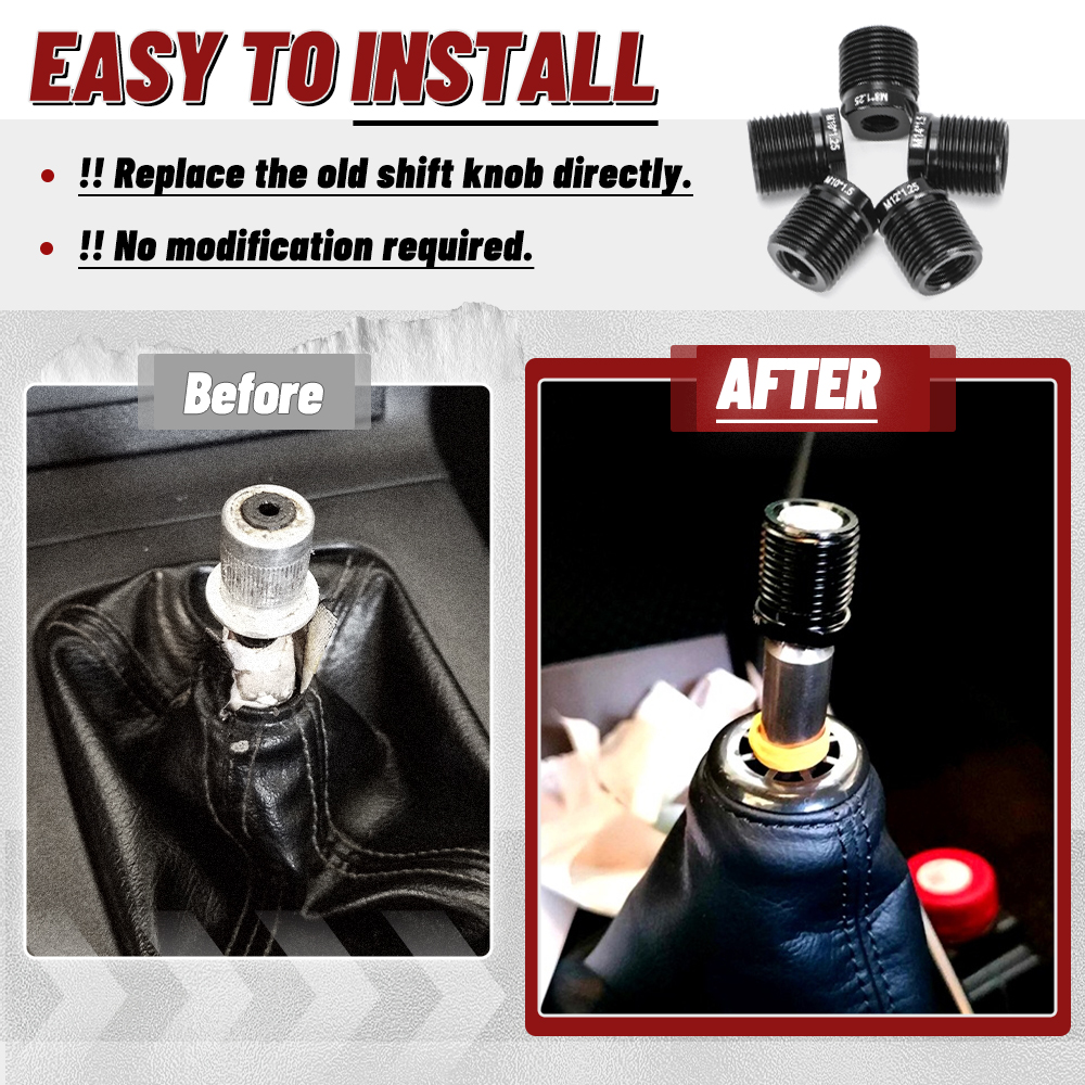 Aluminium Pookknop Adapter Met binnendraad M8x1.25/M10x1.25/M10x1.5/M12x1.25/M14x1.5 Pookknop Accessoires