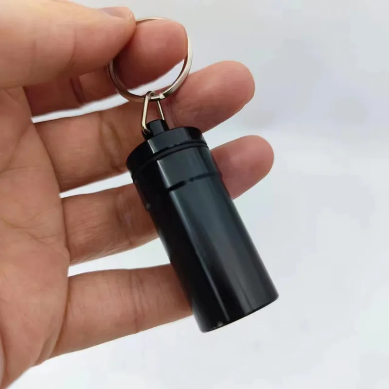 Aluminium Household Storage Sets With Telescopic Spoon Water-proof  Bottle Stash Sealing Keychain Container