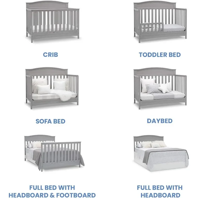 Children Emery 4-in-1 Convertible Baby Crib - Greenguard Gold Certified, Dark Chocolate