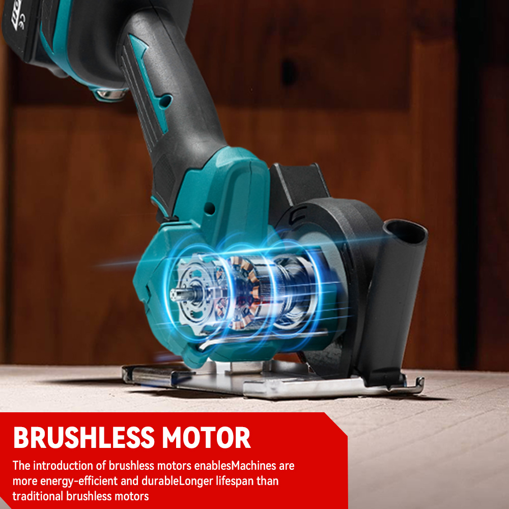 ONEVAN Brushless เครื่องบดมุม 76 มม.ความเร็วไร้สายไฟฟ้าเลื่อยวงเดือนตัดเครื่องมือสําหรับ Makita 18V แบตเตอรี่