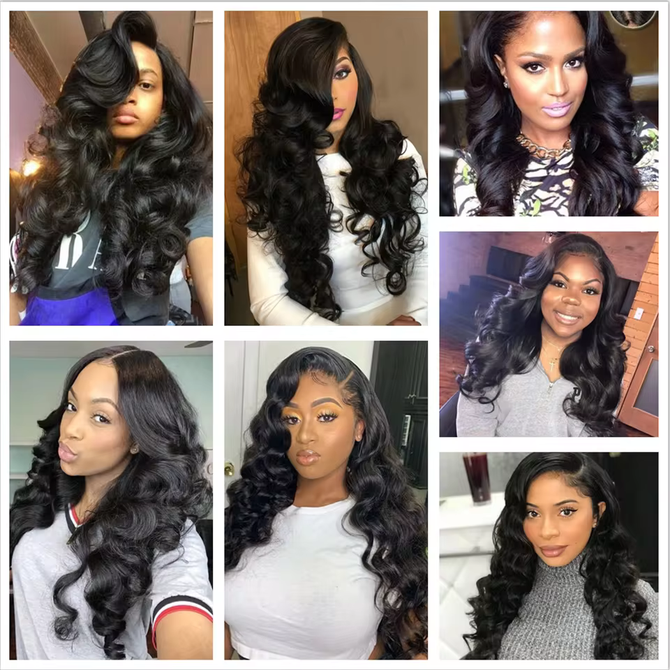 30 นิ้วหลวมคลื่น 12A ดิบอินเดียผมรวมกลุ่ม 1/3/4 PCS หลวม Deep WAVE CURLY Human Hair Extensions สีดําธรรมชาติ