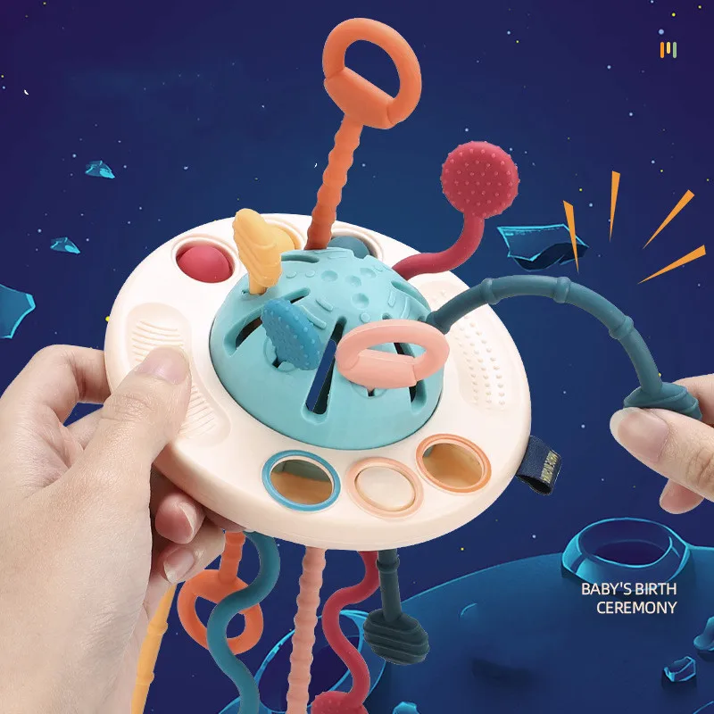 Montessori ดึง String Sensory ของเล่นเด็ก 6 12 เดือนซิลิโคนพัฒนา Teething กิจกรรมของเล่นสําหรับทารก 1-3Y ของเล่นเพื่อการศึกษา