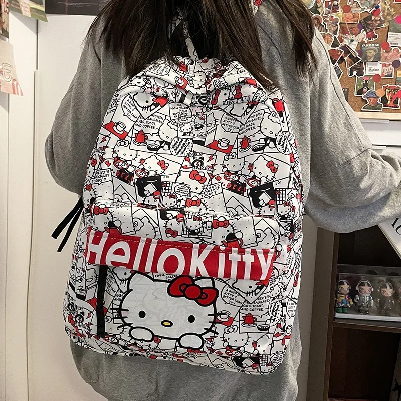 Cute Hello Kitty Junior and Senior High School Student Schoolbag Printed Versatile Backpack Large Capacity Backpack