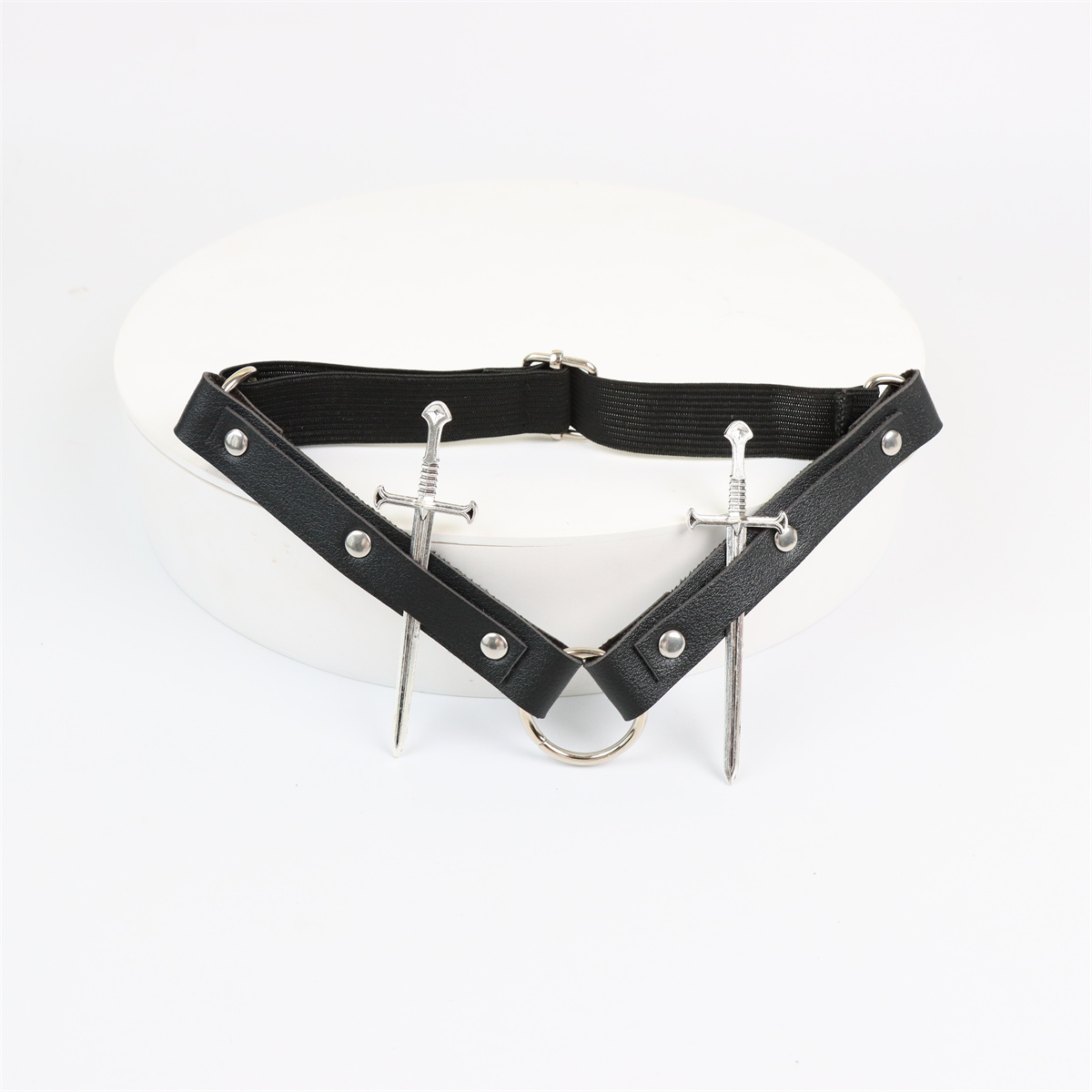 여성용 PU 가죽 고딕 다리 반지, 펑크 스타일 가터 코스프레 의류 검 액세서리, 하라주쿠 스타일 다리 스트랩