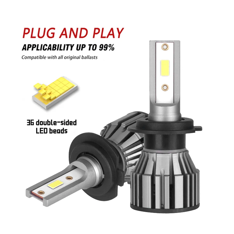 H7 H4 LED-autokoplampen H1 H11 HB3 9005 HB4 9006 9012 Witte LED-mistlampen 12V 120000LM 75W Autolichten 2 STUKS
