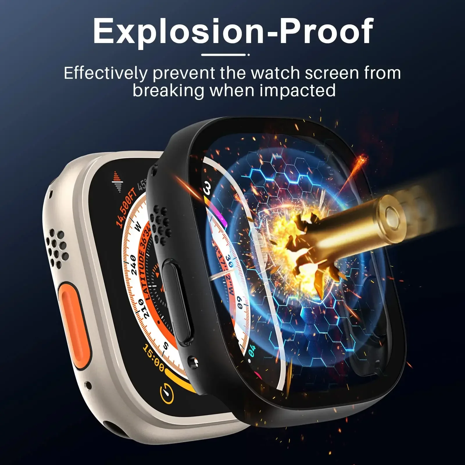 ガラス + ケース Apple Watch ウルトラ 2 ケース 49 ミリメートルスマートウォッチ PC バンパー + スクリーンプロテクター強化カバー iwatch シリーズバンドアクセサリー
