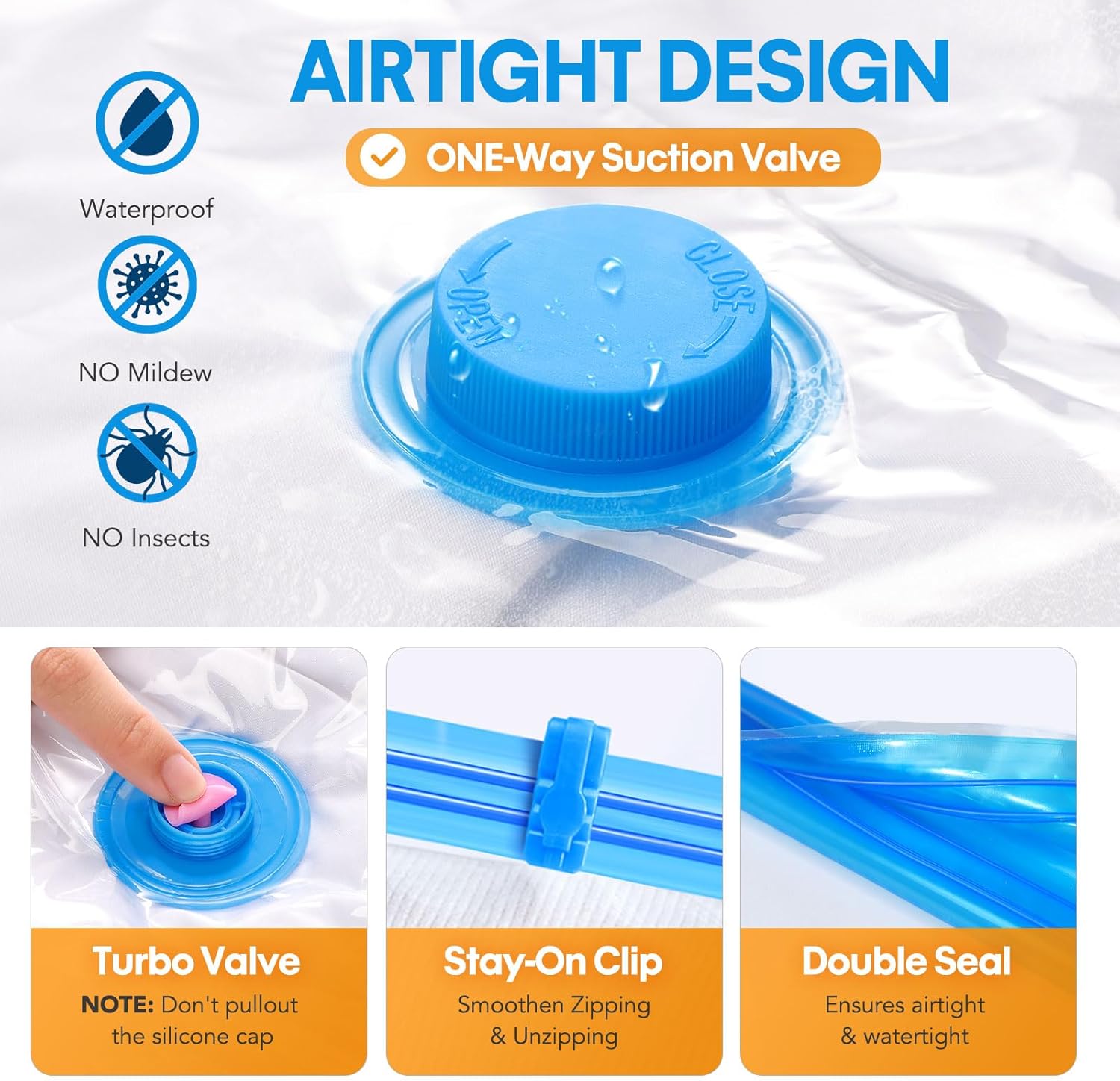 Vacuum Storage Bags 6 Size Space Saver Vacuum Sealed Bags for Clothes Compression Bag Blanket Storage Travel Essentials