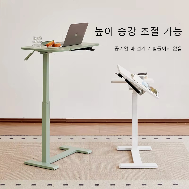 조정 가능한 기울기 높이 바퀴가있는 침대 사이드 테이블 이동식 컴퓨터 책상 롤링 게으른 테이블 홈 오피스 오버 침대 코너 책상 New