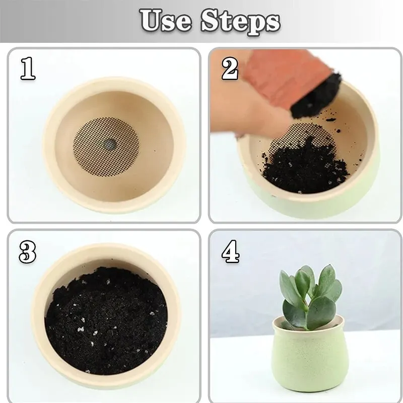 50PCS Verhindern Boden Verlust Atmungsaktive Dichtung Auslaufsichere Entwässerung Blumentopf Loch Mesh Pad Boden Matte Atmungsaktive Entwässerung Dichtung Net