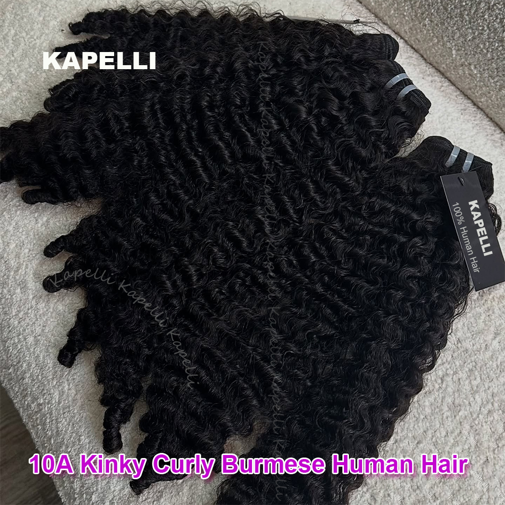 Birmanês encaracolado pacotes de cabelo humano birmanês vietnamita feixes de cabelo cru 1/3/4 pc 100% não processado extensões de cabelo de trama dupla tecer