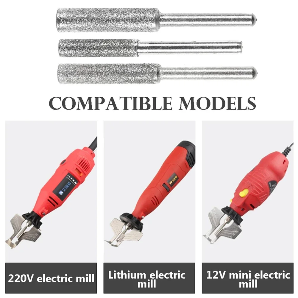 Affûteur de tronçonneuse en diamante 4,0/4,8/5,5mm,broyeur de bavures enduit diamant, cadena outils de polissage du bois 6 piezas