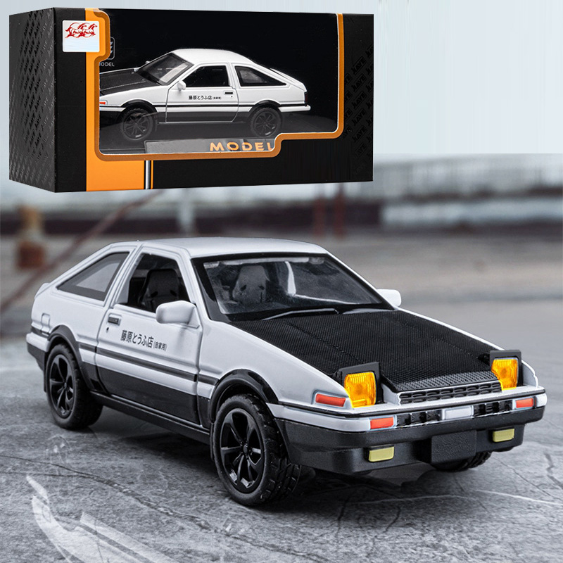 1:36 inicial d ae86 liga modelos de carro brinquedos metal diecast inicial d requintado acabamento carro com puxar para trás brinquedos para crianças presentes