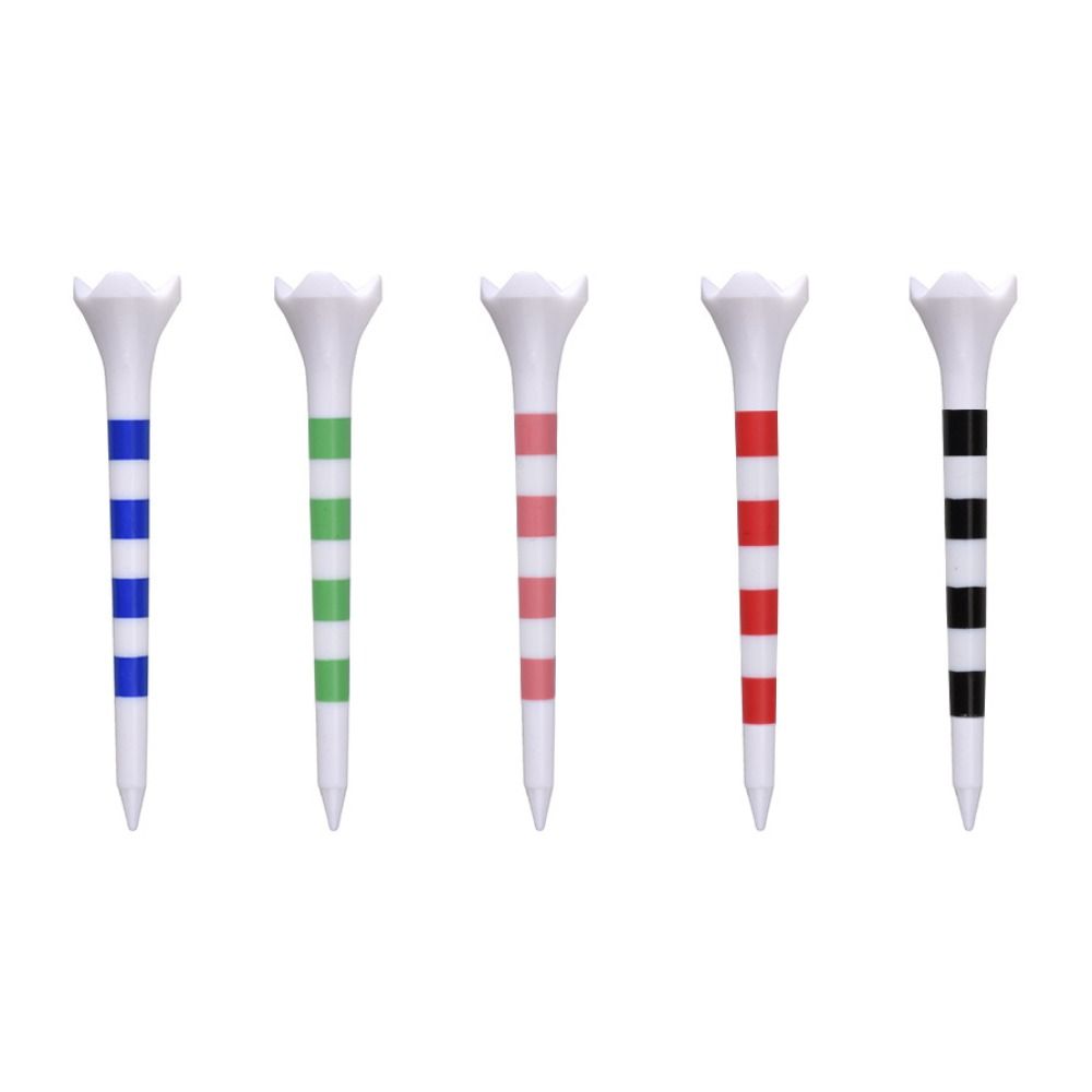 ชุดเสื้อกอล์ฟกอล์ฟ70/83มม. 20ชิ้นพร้อมแถบพลาสติกที่วางลูกกอล์ฟทนทานลายทางพลาสติกสำหรับฝึกกอล์ฟ