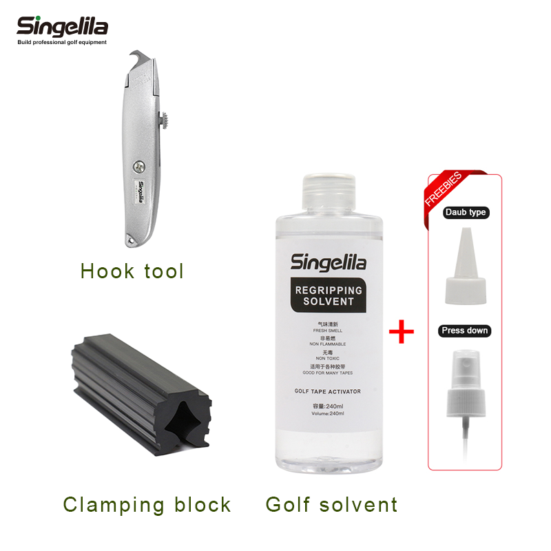 New Golf Club Grip Kit Tape Strips Golf Grip Removal Tool Gripping Solvent Hook Blade Golf Regripping Repair Set Replacement Kit