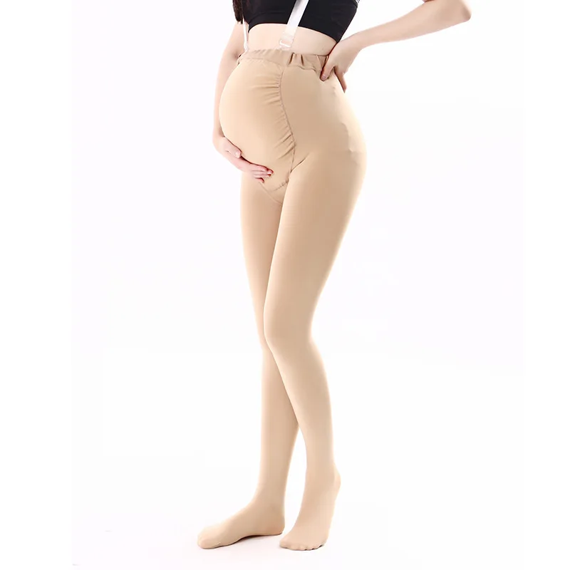 2024 새로운 임산부 바지 겨울 양털 안감 레깅스 따뜻한 팬티 스타킹 조정 가능한 복부 지원 스킨 컬러 블랙 45-65kg