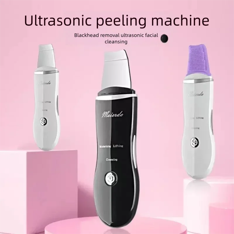 Raspador ultrassônico de pele, dispositivo de beleza com vibração, raspador de cravo, limpeza facial, remoção de acne, limpeza dos poros, levantamento, endurecimento