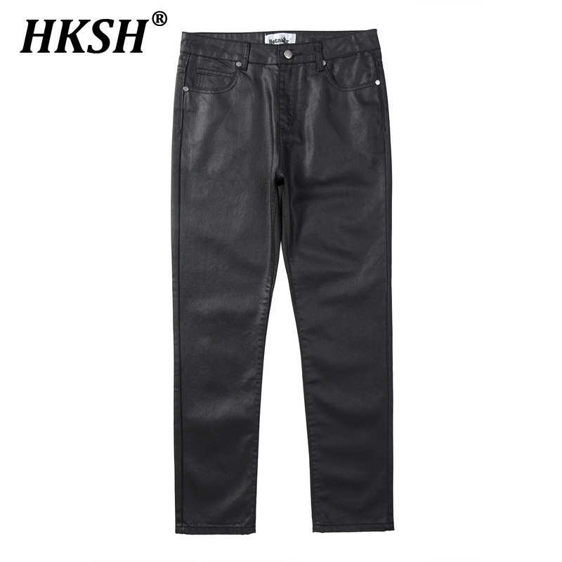 HKSH Frühling Neue Männer Flut Nische Design Chic High Street Trendy Wachs Casual Denim Hosen Dark Fashion Gerade Casual Jeans HK0542