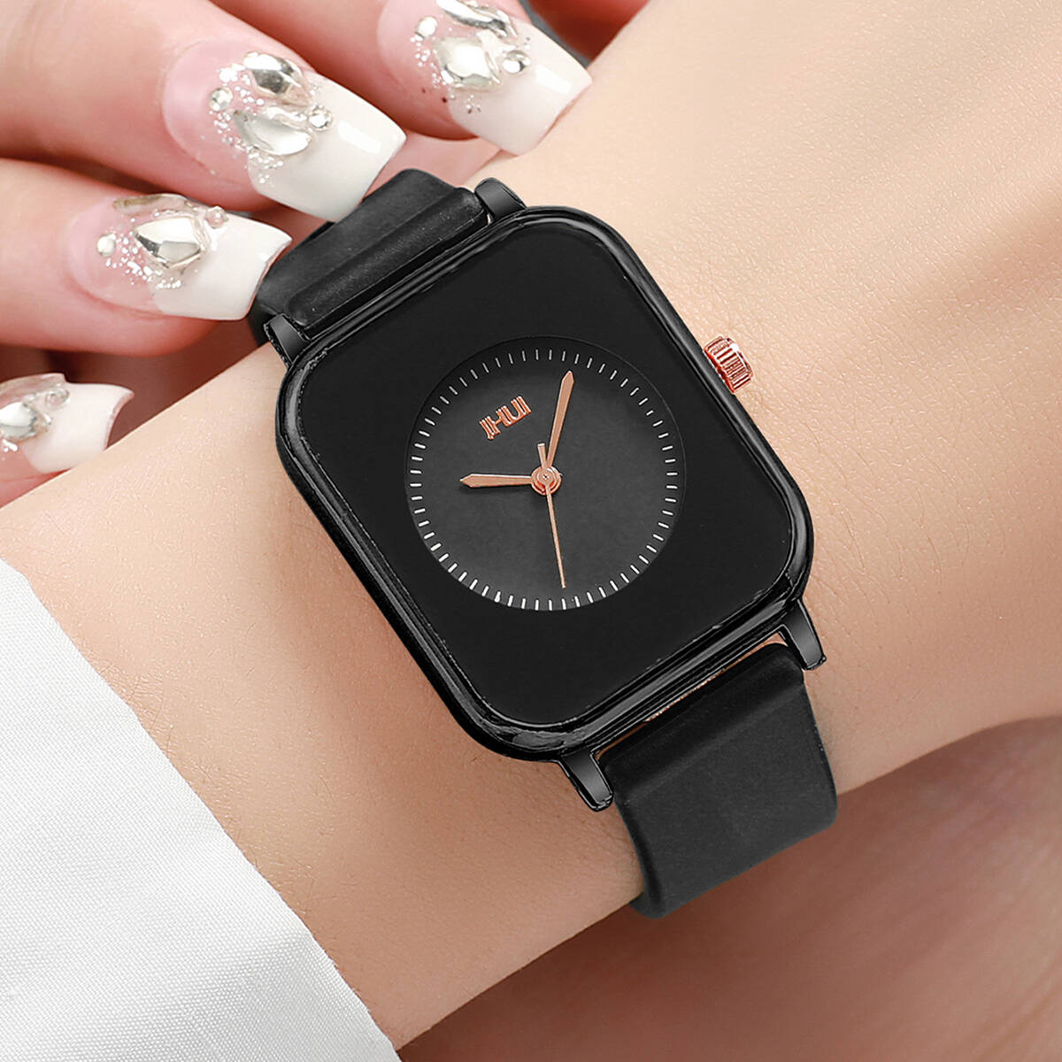 Moda retângulo feminino relógios casual banda de silicone relógio esportivo reloj mujer meninas relógio presente