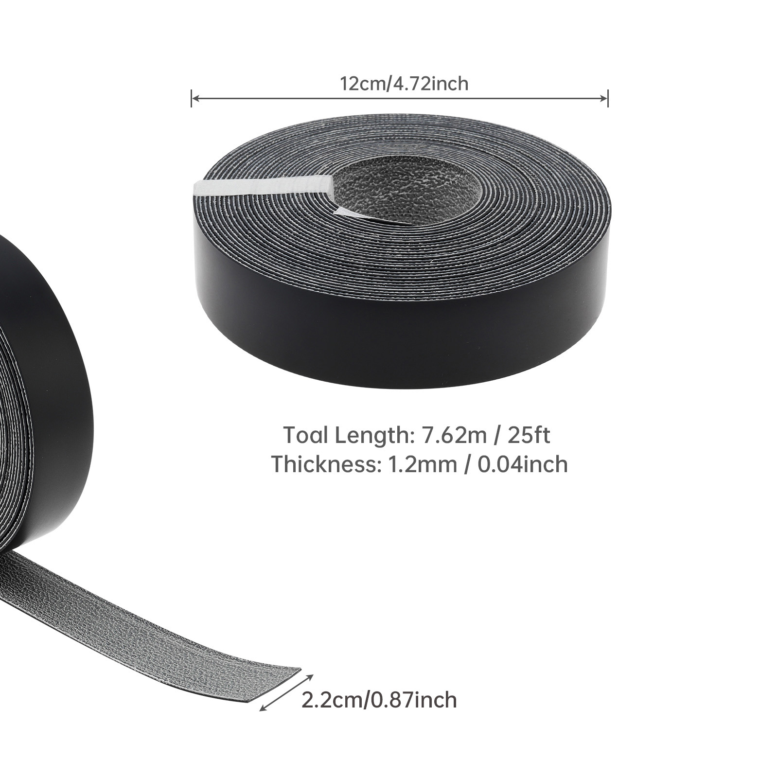 2.2cm x 7.62M White / Black Hot Melt Adhesive PVC Edge Banding Furniture Cabinet Surface Table Pre-glued Veneer Edging Tape