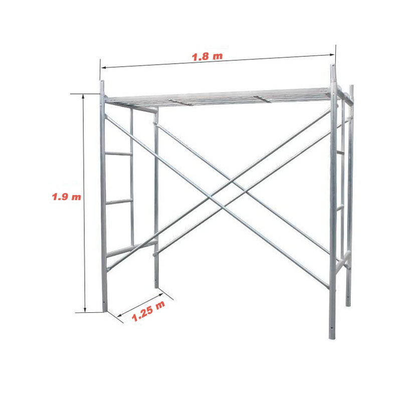 Andamio de acero galvanizado con estructura en h de la industria moderna/construcción de soporte cruzado con andamio de escalera de carga