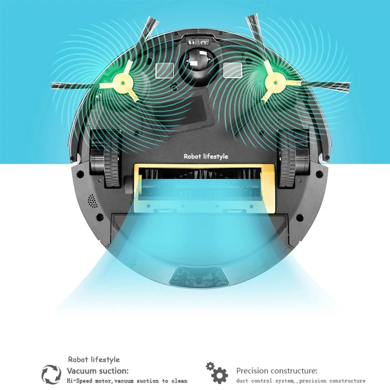 Vacuum Cleaner Robot with HD Camera Monitor Pet, Video Call, Map Navitation, WiFi App Control, Smart Memory, Wet and Dry Mop