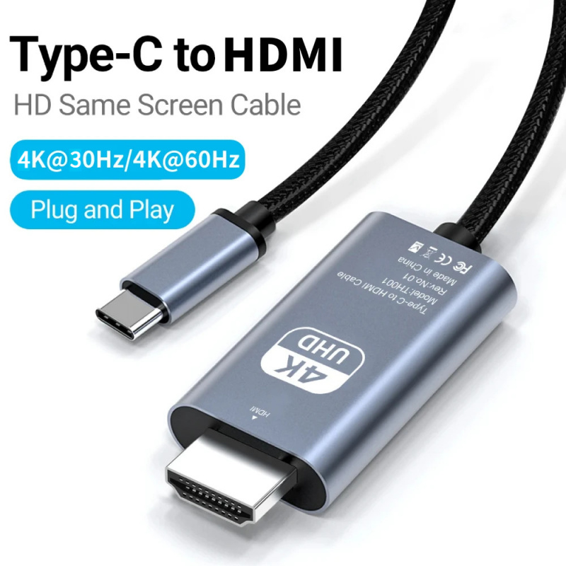Кабель-переходник с USB C на HDMI, 4K, 30/60 Гц