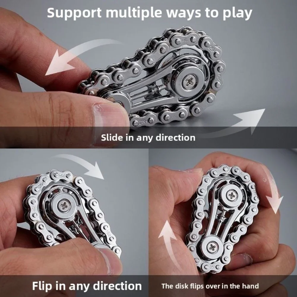 Sprocket Flywheel Flywheel Flying Top Flying Disk Anti-ความวิตกกังวลเครื่องประดับโลหะจักรยาน EDC หมุน Flying Disk ผู้ใหญ่ของเล่น