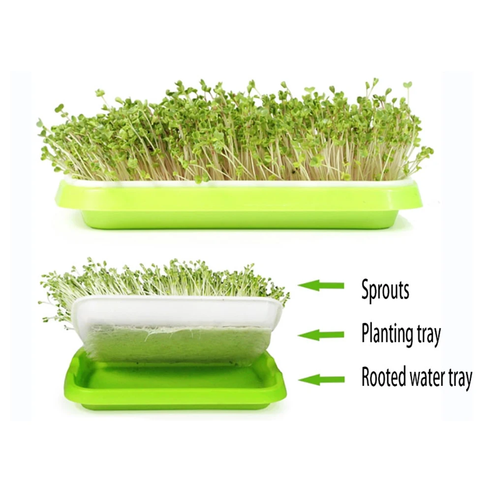 Microgreens Sprouter Tray Hydroponic / Sprouting Tray For Sprout Garden Rice Hydroponic Systems Tray Garden Nursery Pot
